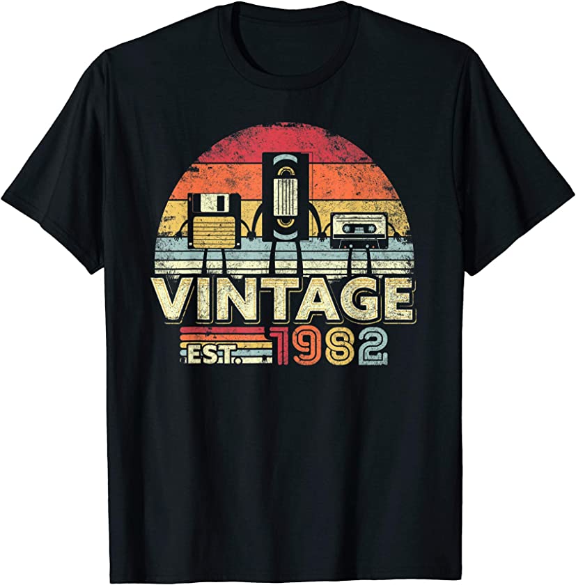 1982 Shirt. Vintage Birthday Gift, Funny Music, Tech Humor T-Shirt