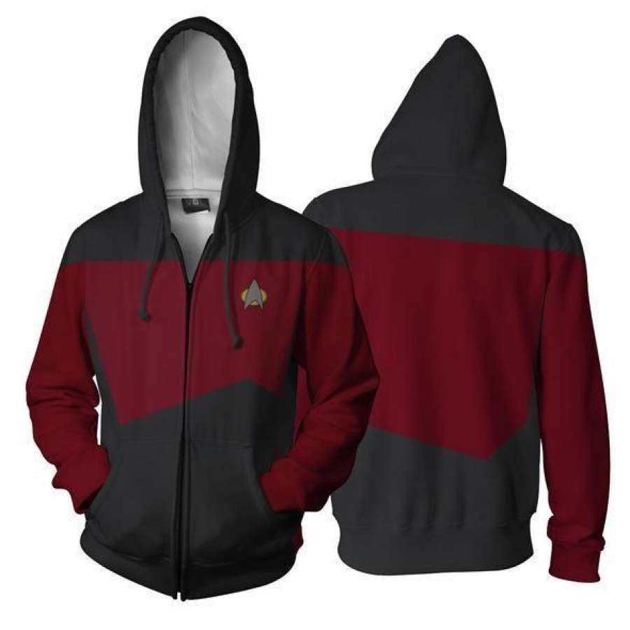 Star Trek Hoodies -Sale The Next Generation Star Trek Zip Up Hoodie