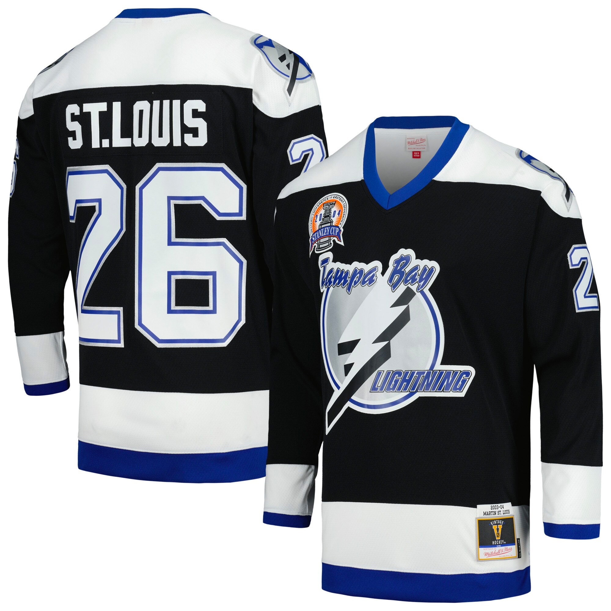 Martin St. Louis Tampa Bay Lightning Mitchell & Ness 2004 Stanley Cup Champions Blue Line Player Jersey – Black