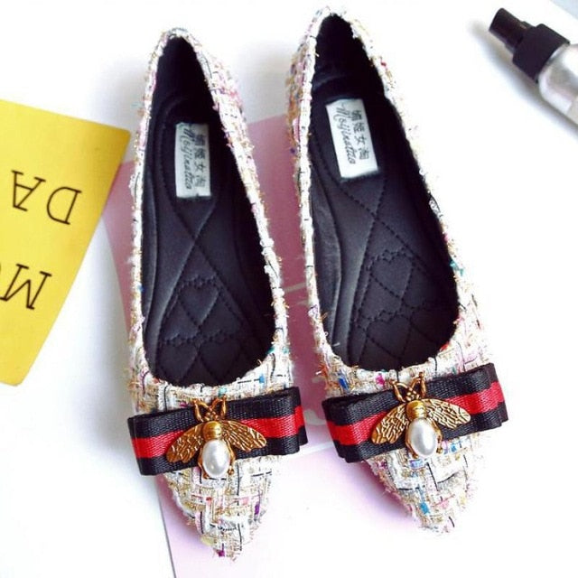 Rhinestone  Lightweight Breathable  Lazy Loafers Casual Canvas Flat Shoe