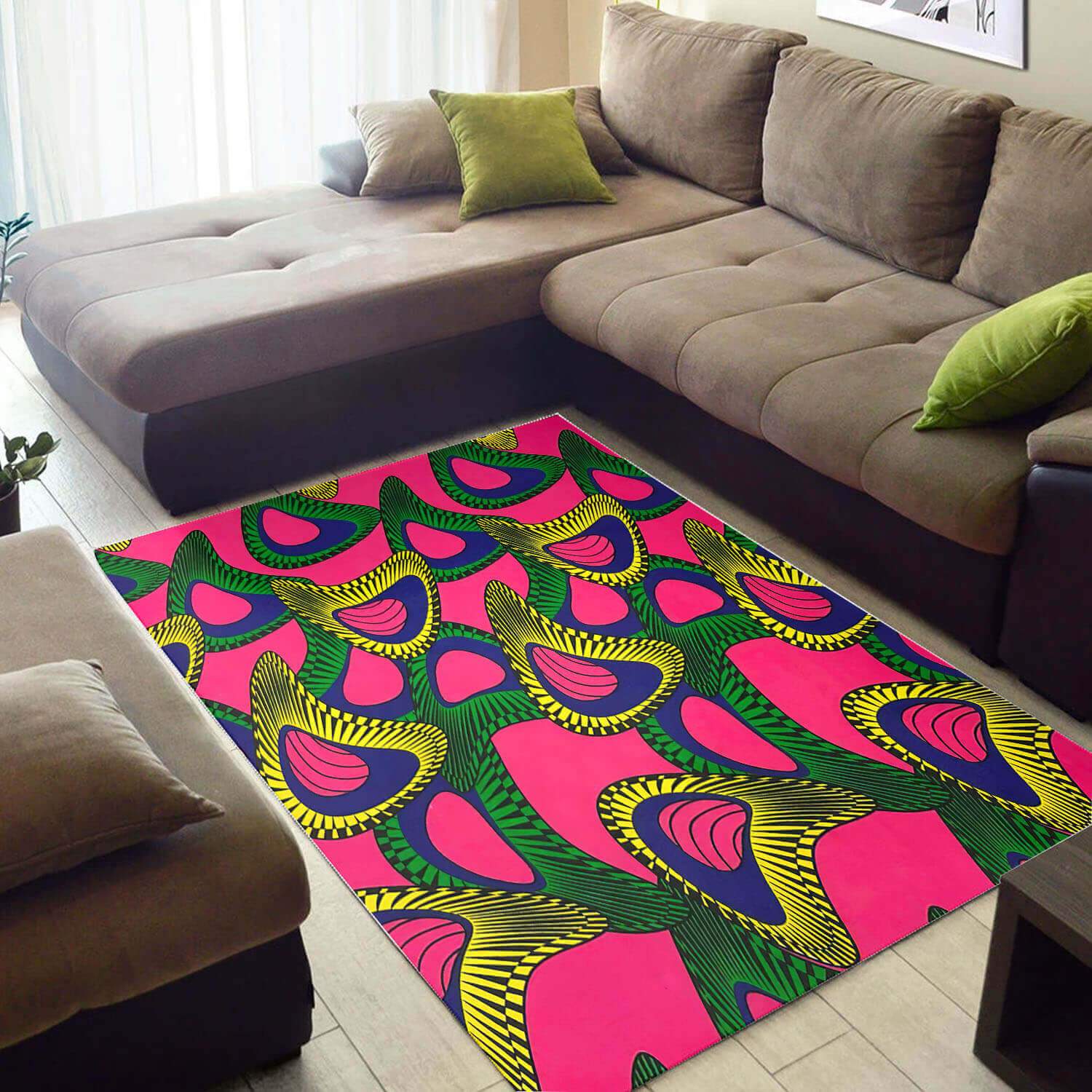 Inspired African Area Rug Beautiful African Afrocentric Art African Themed Carpet African Inspired Living Room WBG3144