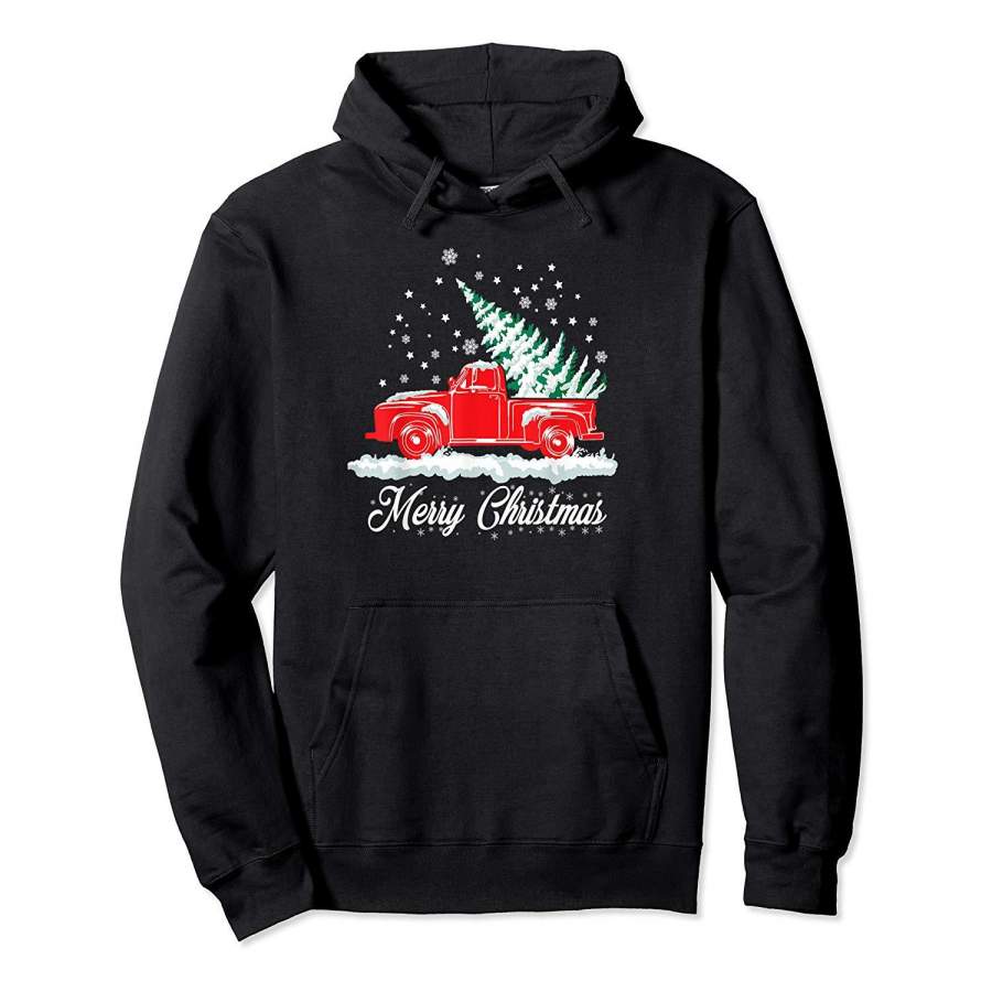 Christmas Classic Old Red Truck Classic XMAS Tree Hoodie