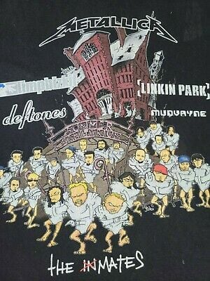 Vtg 2003 Metallica Sanitarium Deftones Metal Rock Concert Tour Band 00s T Shirt 4104