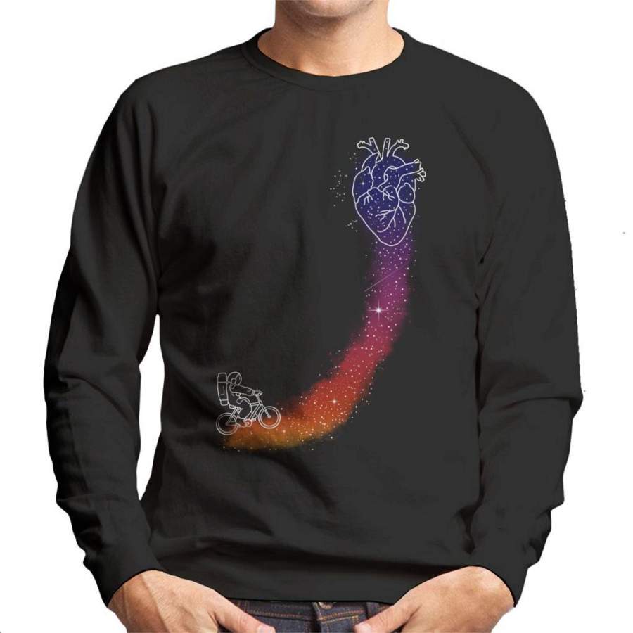 Astronaut Nebula Cyclist Heart Men’s Sweatshirt