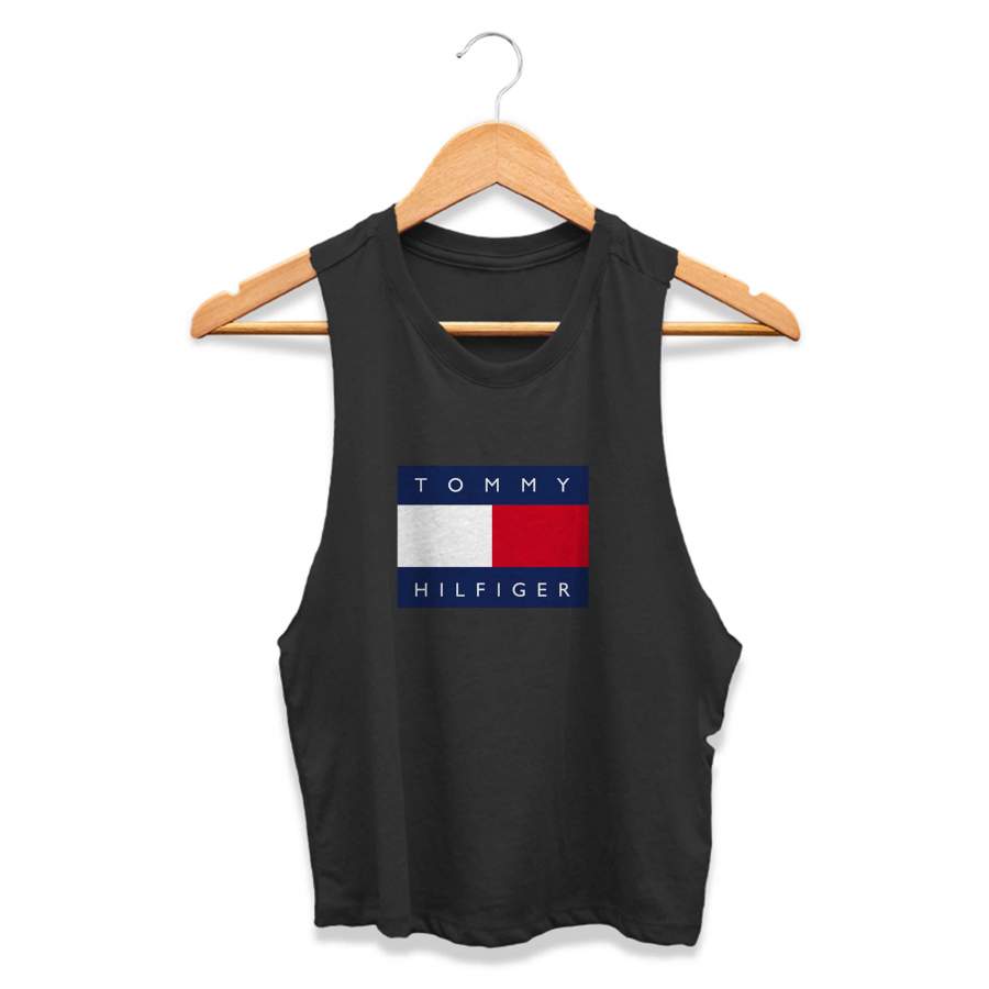 Vintage Tommy Hilfiger Flag Logo CPY Womans Crop Tanktop Tee