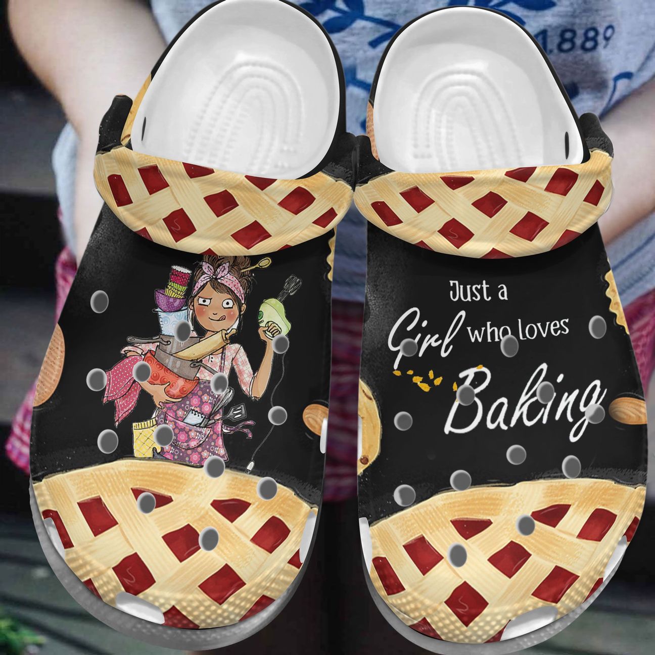 Baking Personalized Clog, Custom Name, Text, Color, Number Fashion Style For Women, Men, Kid, Print 3D Just A Girl