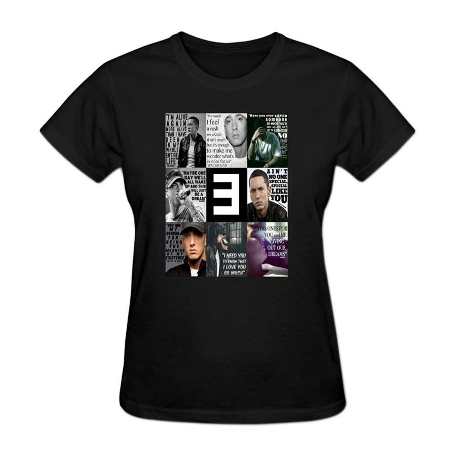 Custom Funny Grils T Shirts Eminem Rap God Lyrics Logo T-shirt Short Sleeve Summer Women’s T-shirts
