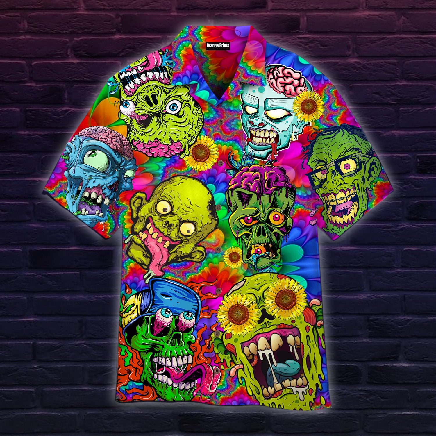 Colorful Zombie Skull Hippie Hawaii Shirt For Men Women Adult Ha39932