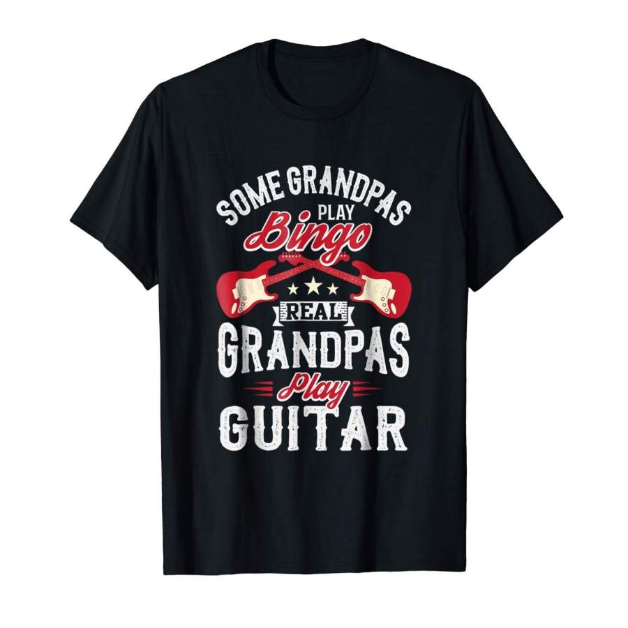 Some Grandpas Real Grandpas Play Guitar T-Shirt Men’S Cotton T-Shirt