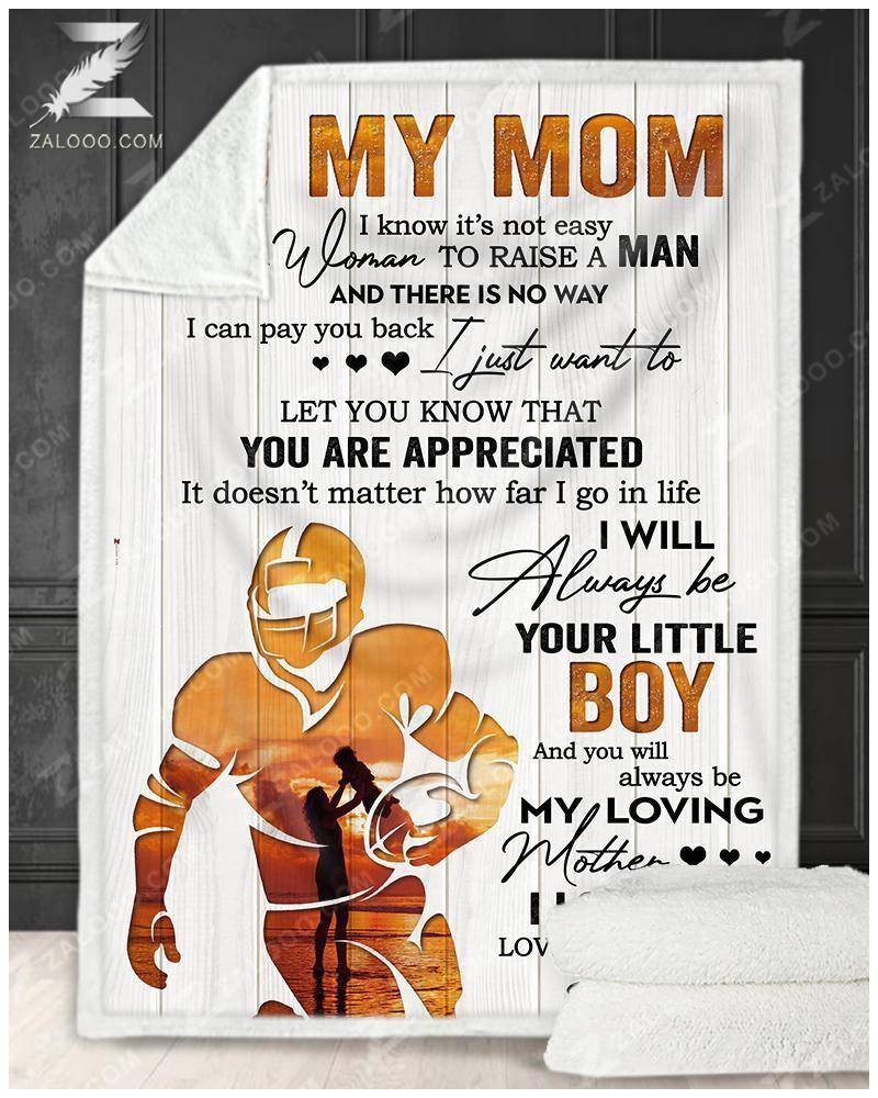 Teemodel Blanket Football To My Mom I Love You