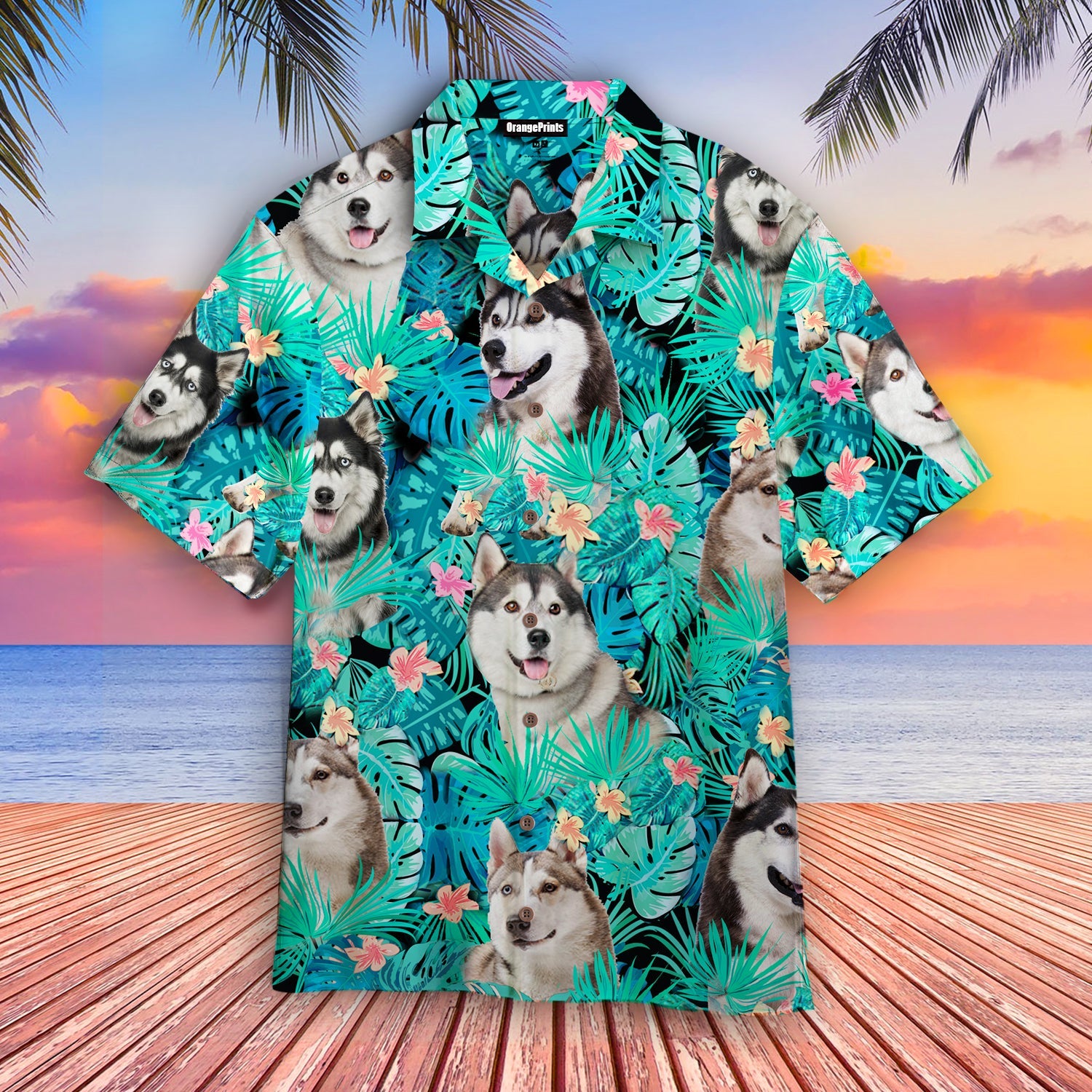 Siberian Husky Tropical Hawaii Shirt For Men And Women Ha68071