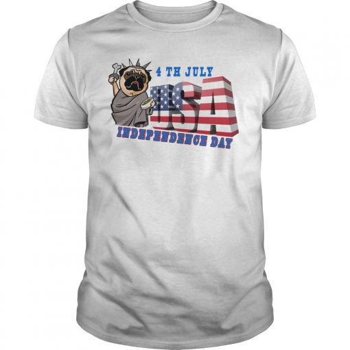 Independence Day Pug RS T Shirt