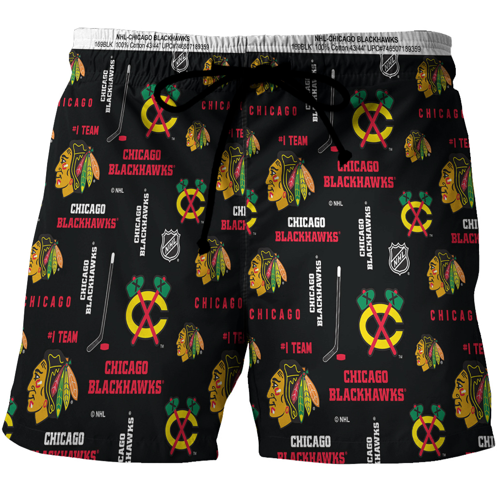 Chicago Blackhawks Symbol2 3D All Over Print Summer Beach Hawaiian Short