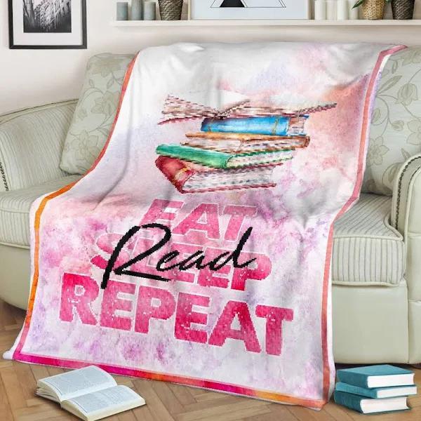 Book Lovers Read Eat Sleep Repeat Fleece Blanket Gifts For Birthday Christmas Thanksgiving Gift For Book Lovers Birthday Gift Home Decor Bedding  Couch Sofa Soft And Comfy Cozy