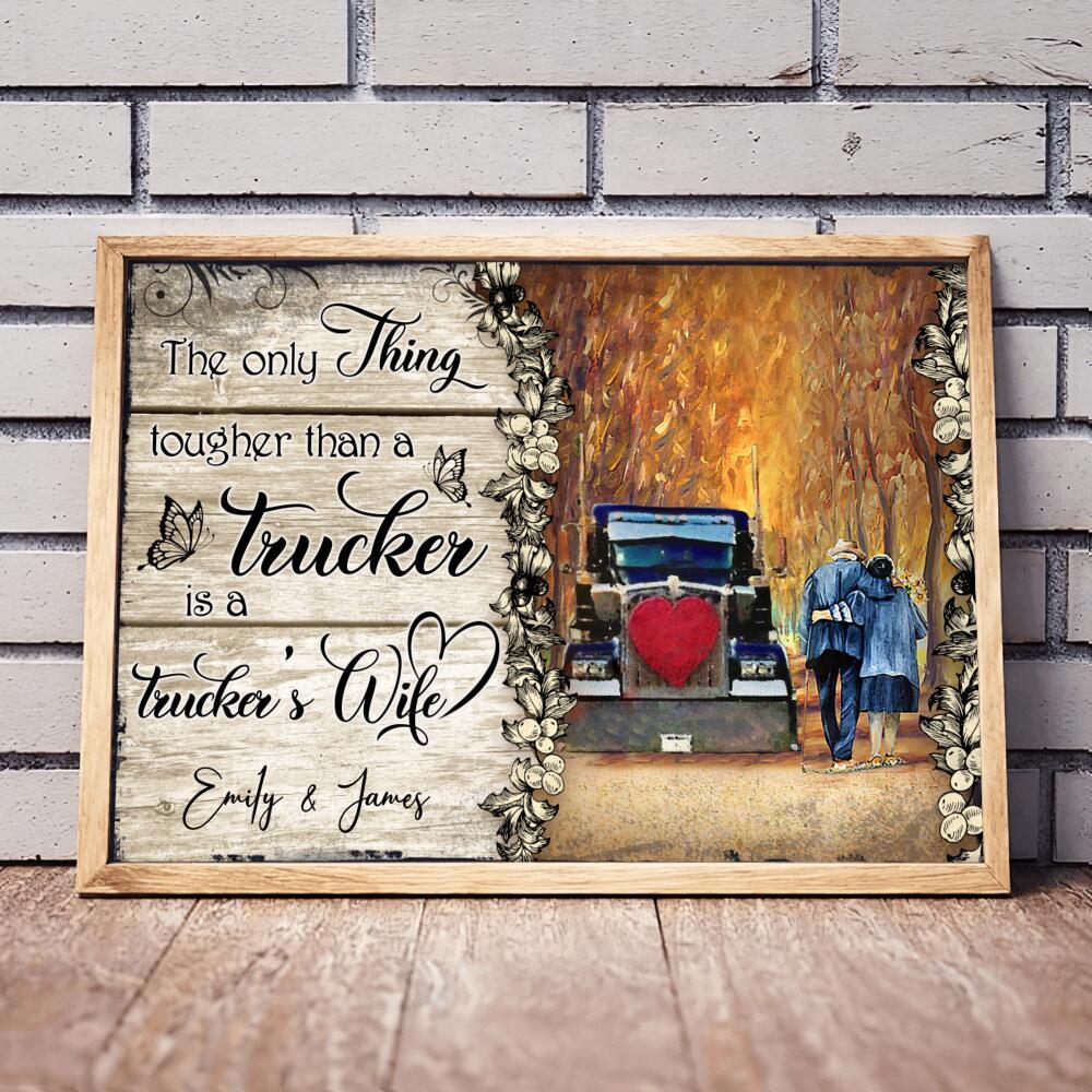 Custom Trucker Couple Horizontal Poster