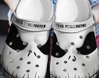 Jack Skellington Face Crocs Crocband Clog Clog Comfortable For Mens And Womens Classic Clog Water Shoes Comfortable
