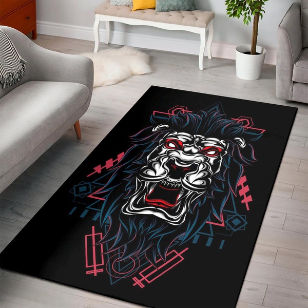 The Angry Lion Rug Living room and Bedroom Rug Family Gift US Decor