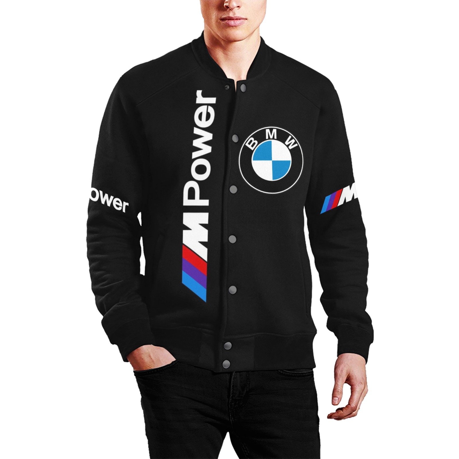 Bmw M Power Men’S All Over Print Baseball Jacket