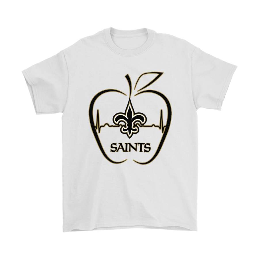 Apple Heartbeat Teacher Symbol New Orleans Saints Shirts