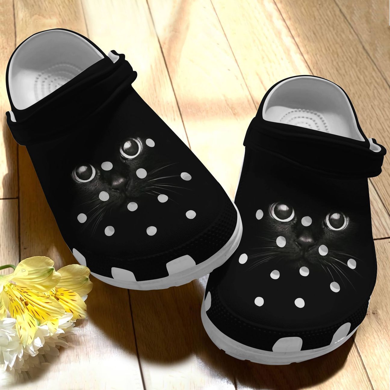 Black Cat Personalize Clog, Custom Name, Text, Fashion Style For Women, Men, Kid, Print 3D Black Cat Face