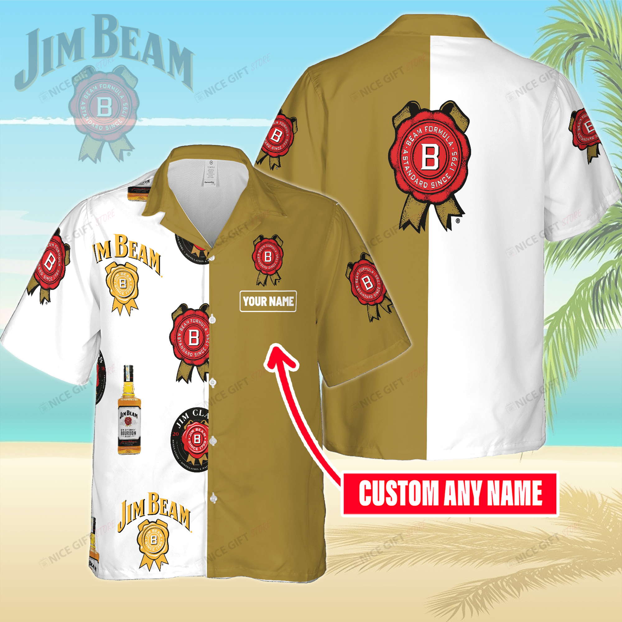 Jim Beam Custom Name Hawaiian Shirt 3Hs-R0A1