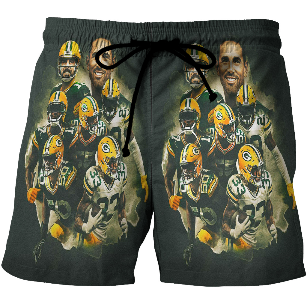 Green Bay Packers Player Team V5 3D All Over Print Summer Beach Hawaiian Short