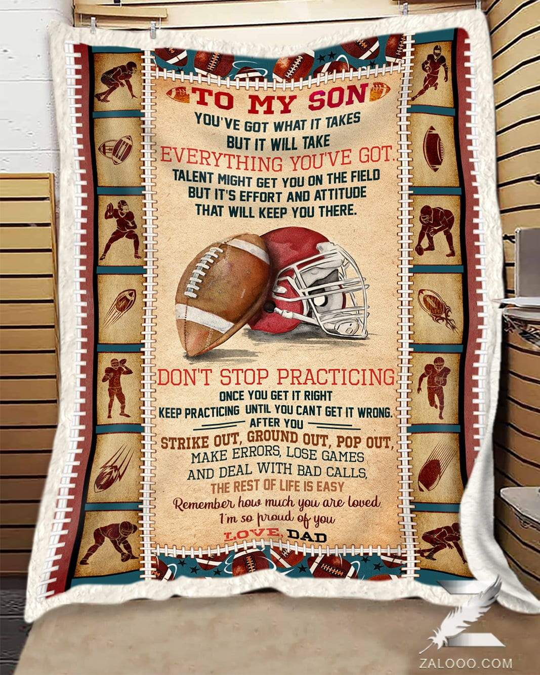Football – To My Son – Youve Got What It Takes Quilt Blanket Ep2857
