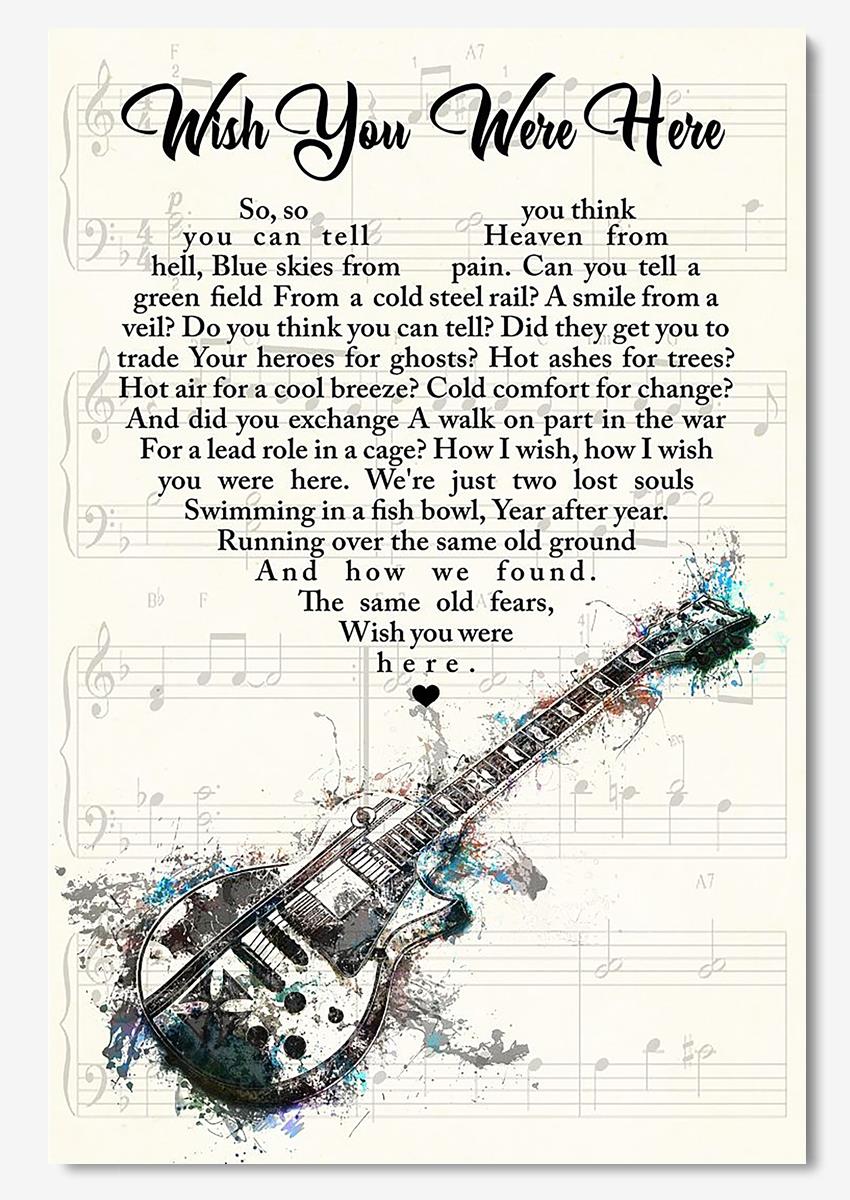 Wish You Were Here Guitar Wall Art For Arvil Lavigne Fan Home Decor Poster