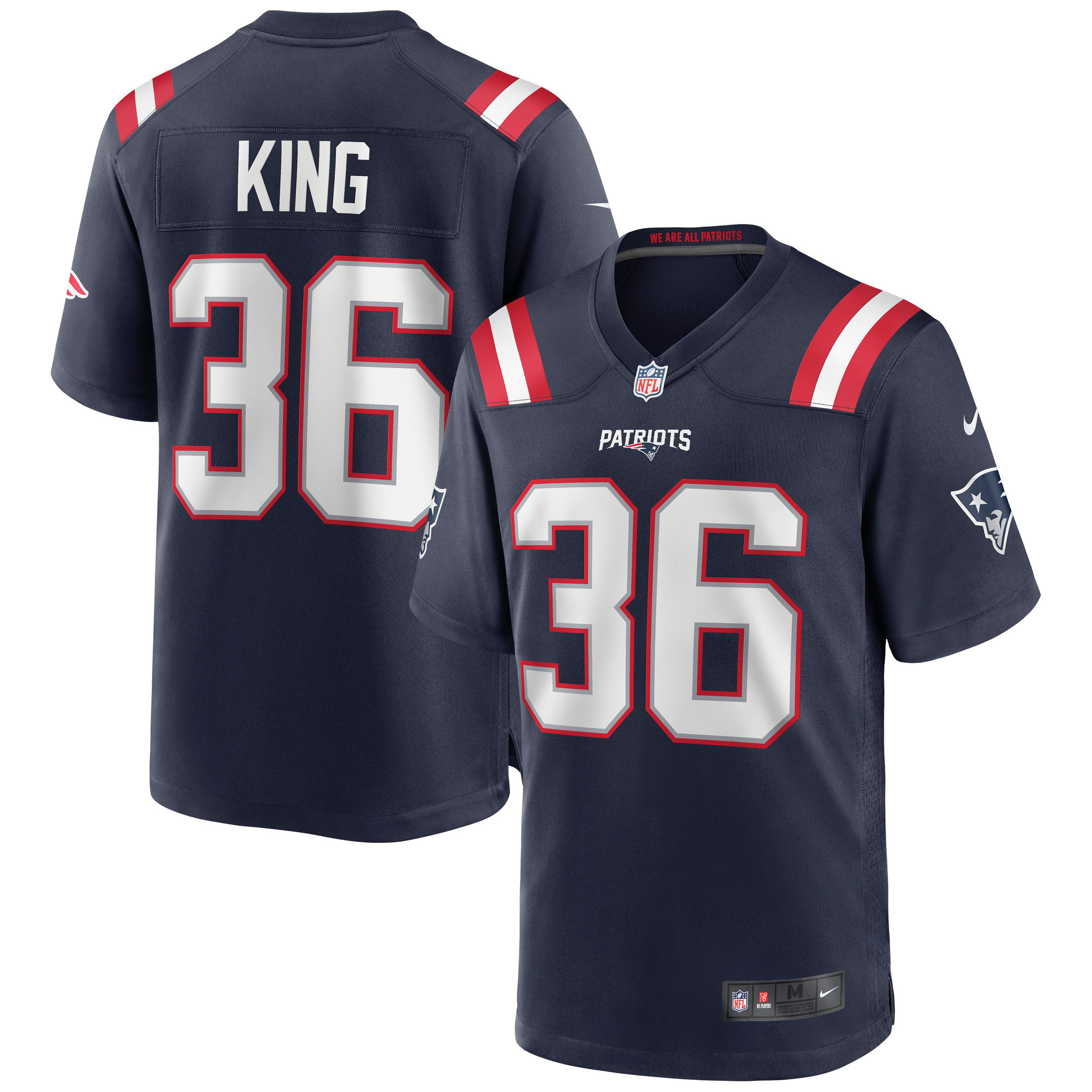 Brandon King New England Patriots Game Jersey – Navy NFL