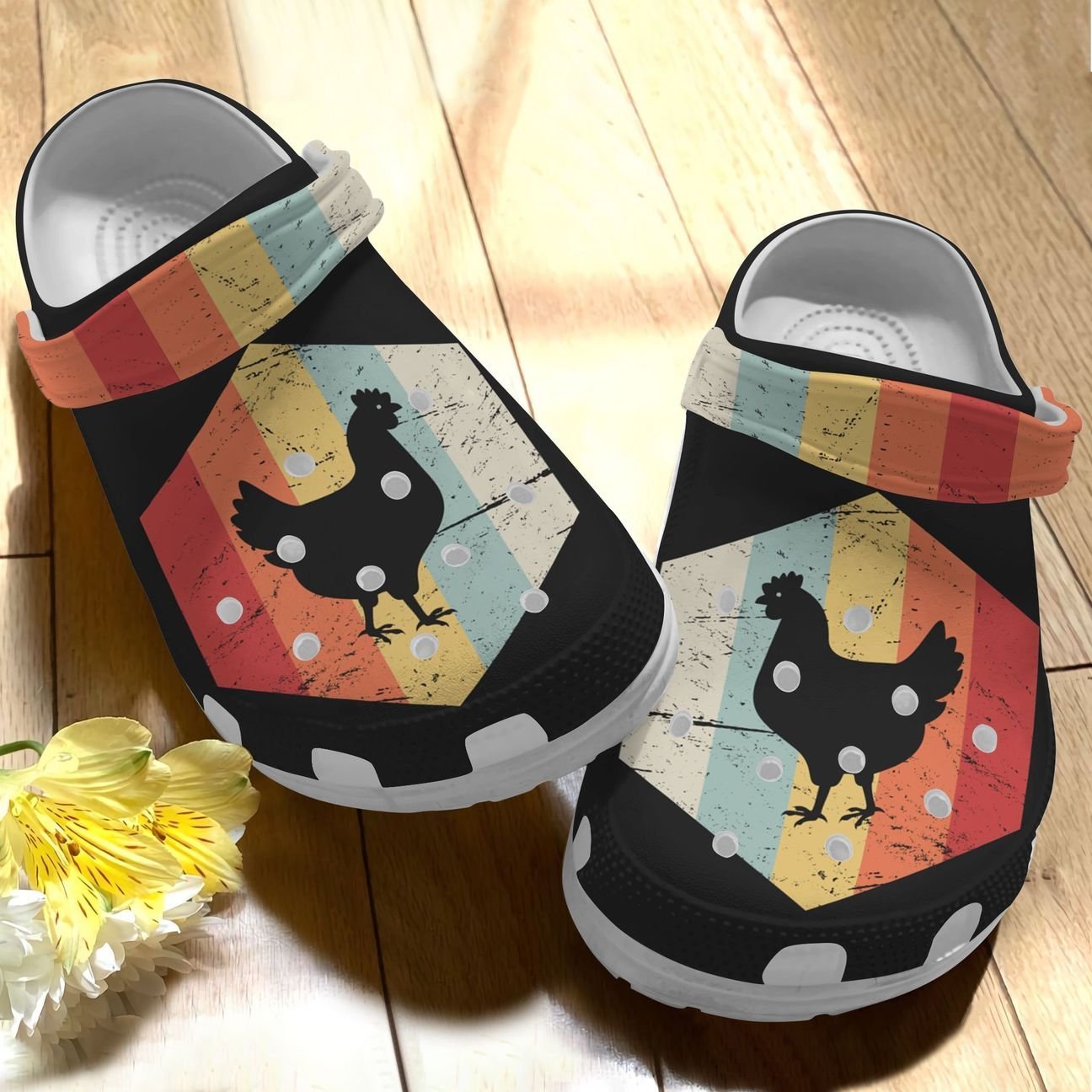 Chicken Personalize Clog, Custom Name, Text, Fashion Style For Women, Men, Kid, Print 3D Whitesole My Favorite Animal