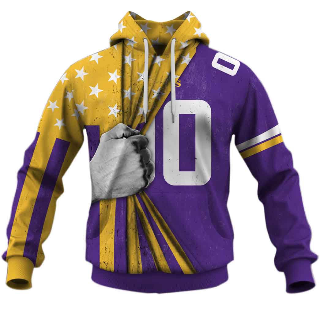 Hot Jersey Hoodie 2020 Personalized Name And Number Minnesota Vikings Personalize Hoodies