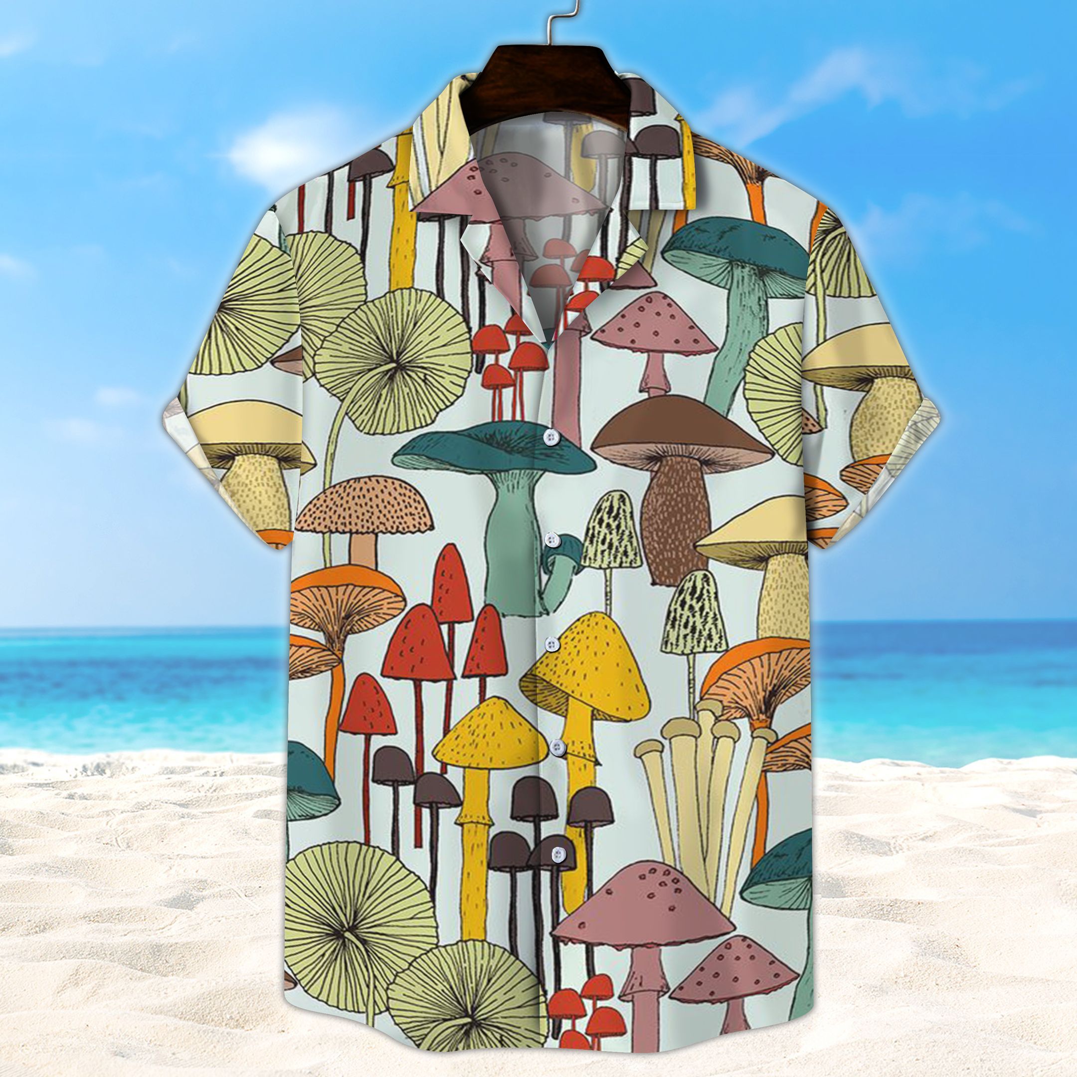 Mushroom Unisex Hawaiian Shirt Beach Hippie Hawaiian Ha56862