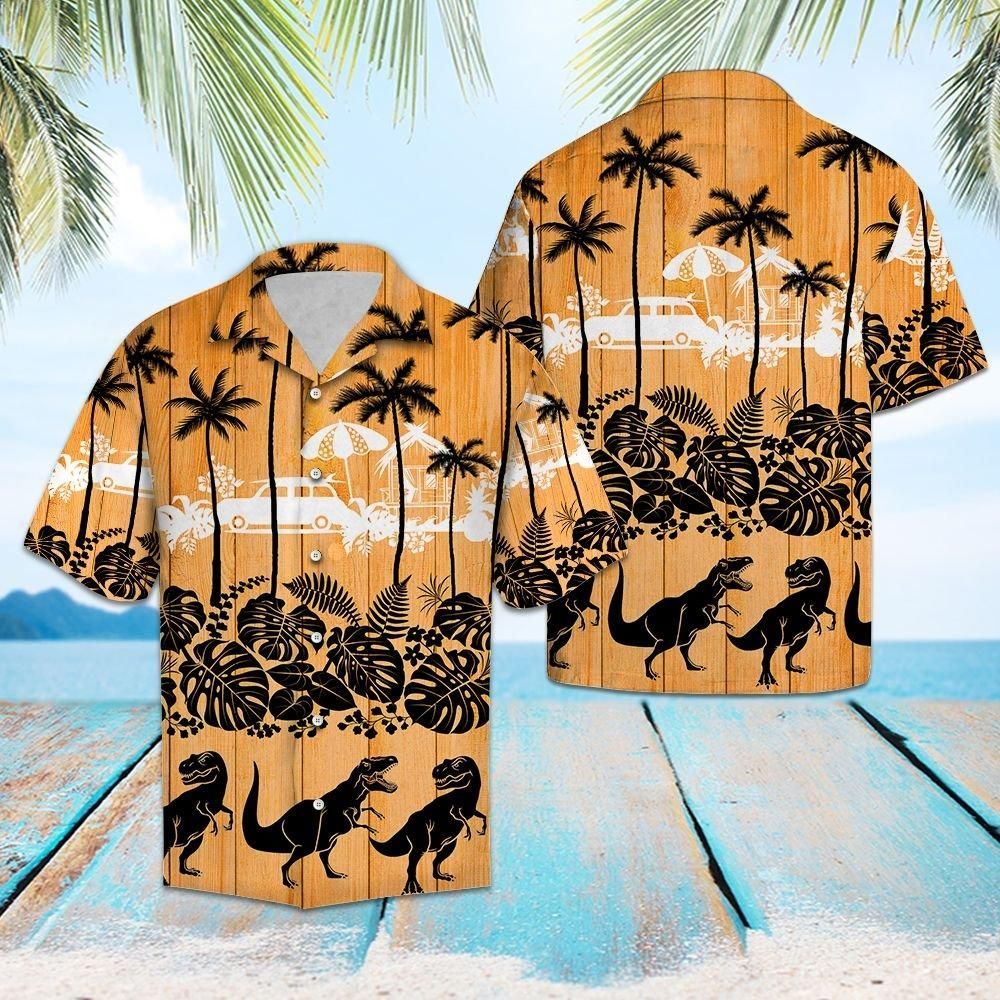 Aloha Shirt Dinosaur Palm Tree G5720  Hawaiian Shirt