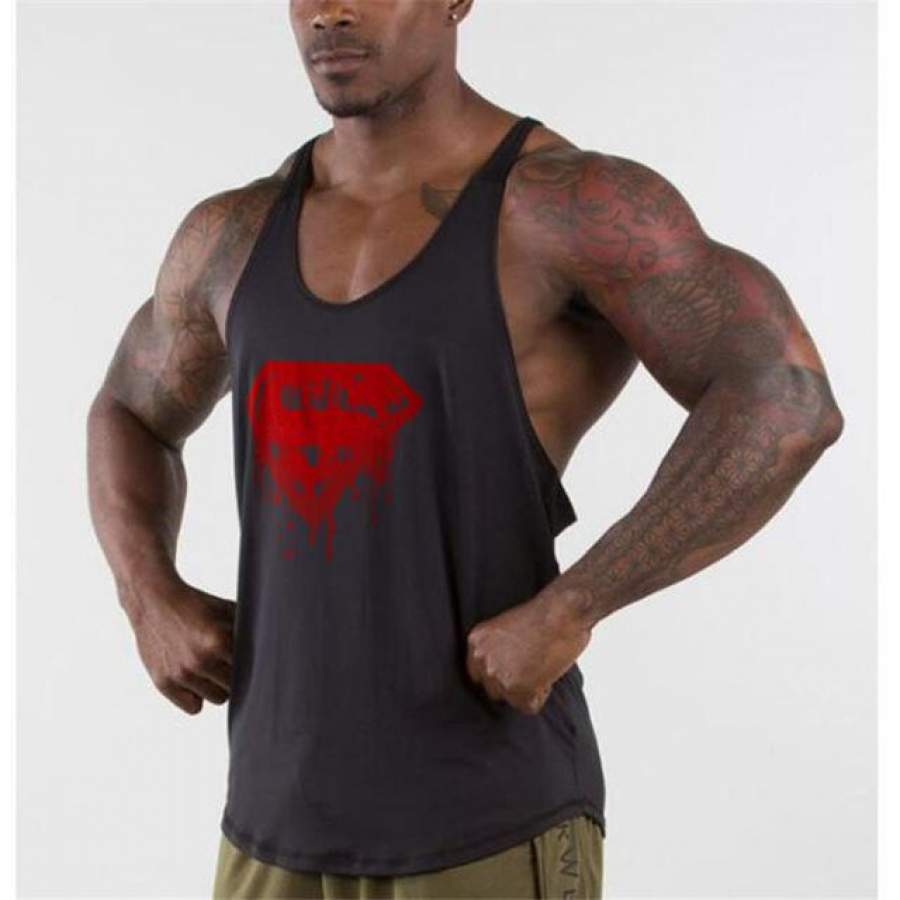 Fitness men Superman gyms bodybuilding tank top golds shirt muscle clothing workout stringer tank top jersey