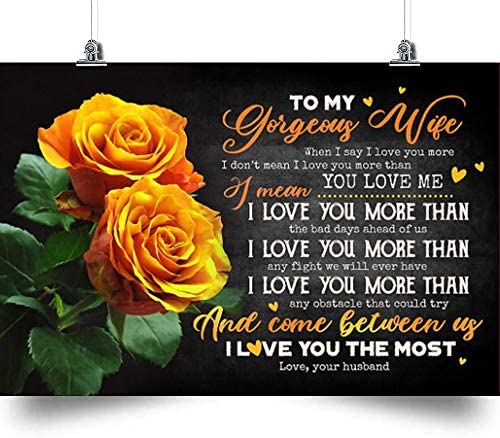 to My Gorgeous Wife Horizontal Poster-I Love You The Most-Home Decoration Poster, Wall Poster, Home and Room Decoration, Gifts for Wife, Souvenirs.