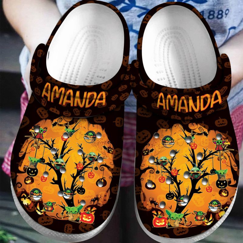 Cute Halloween Tree Grogu For Men And Women Gift For Fan Classic Water Rubber clog Shoes Comfy Footwear