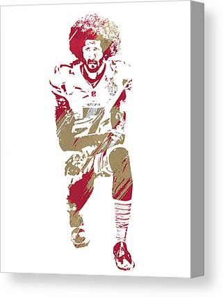 Colin Kaepernick San Francisco 49Ers Watercolor Strokes Pixel Art 3 Joe Hamilton Canvas Print