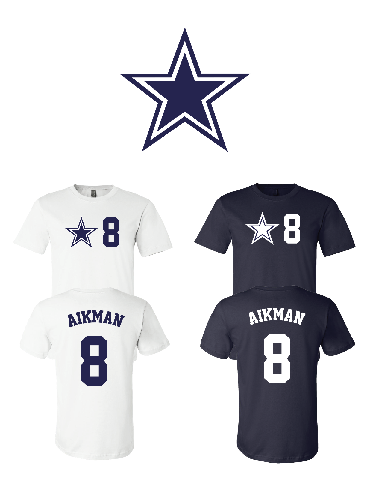 Troy Aikman #8 Dallas Cowboys Jersey Player Shirt