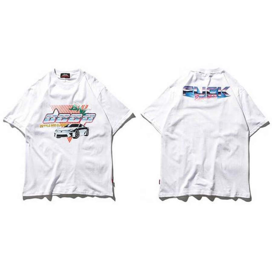 Cool Car T-Shirt Men Hip Hop Loose Cool Prints Short Sleeve Tops Tees New  Summer Casual T  shirt Street wear Green