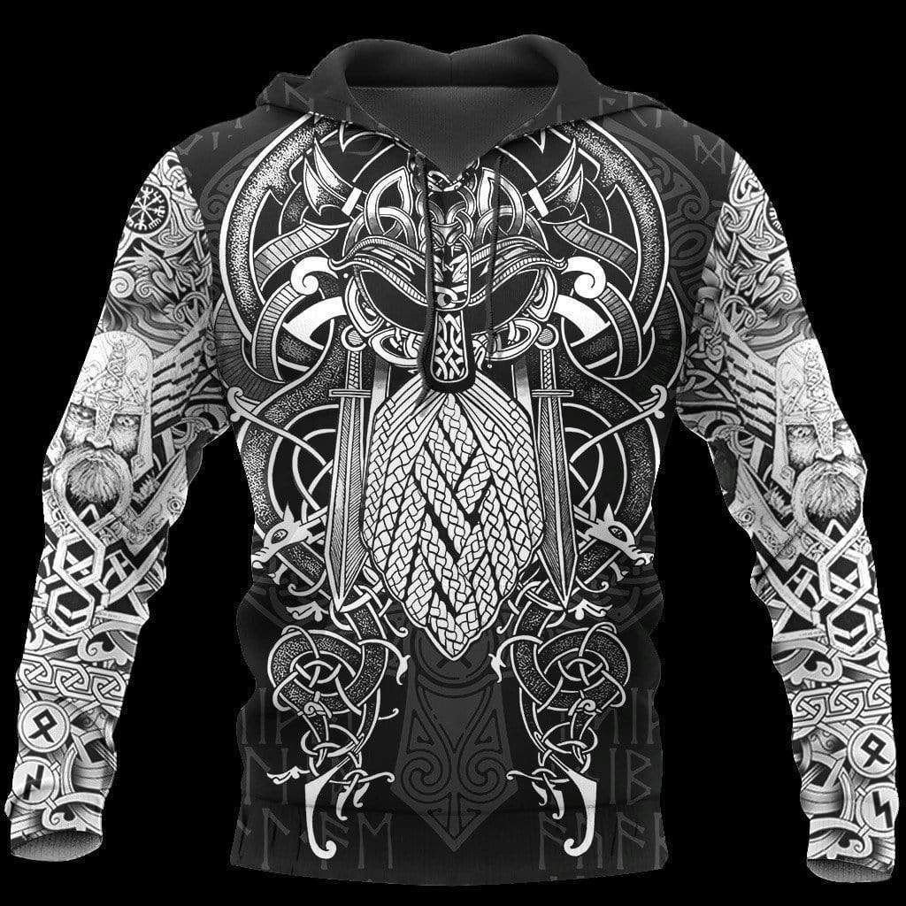 Vikings Odin Tattoo Hoodie 3D #H