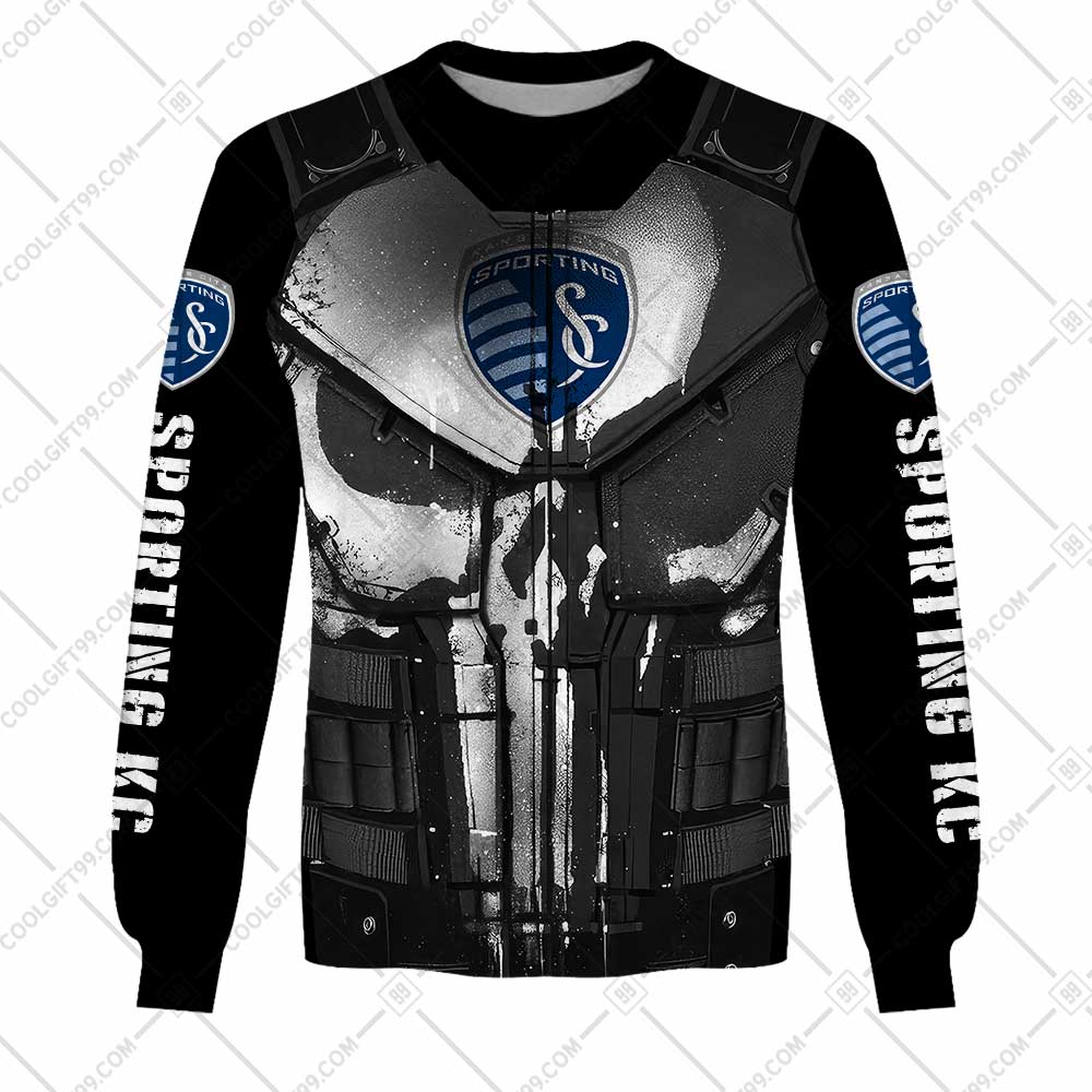 Personalized Sporting Kansas City Design With Skull Punisher Sweatshirt