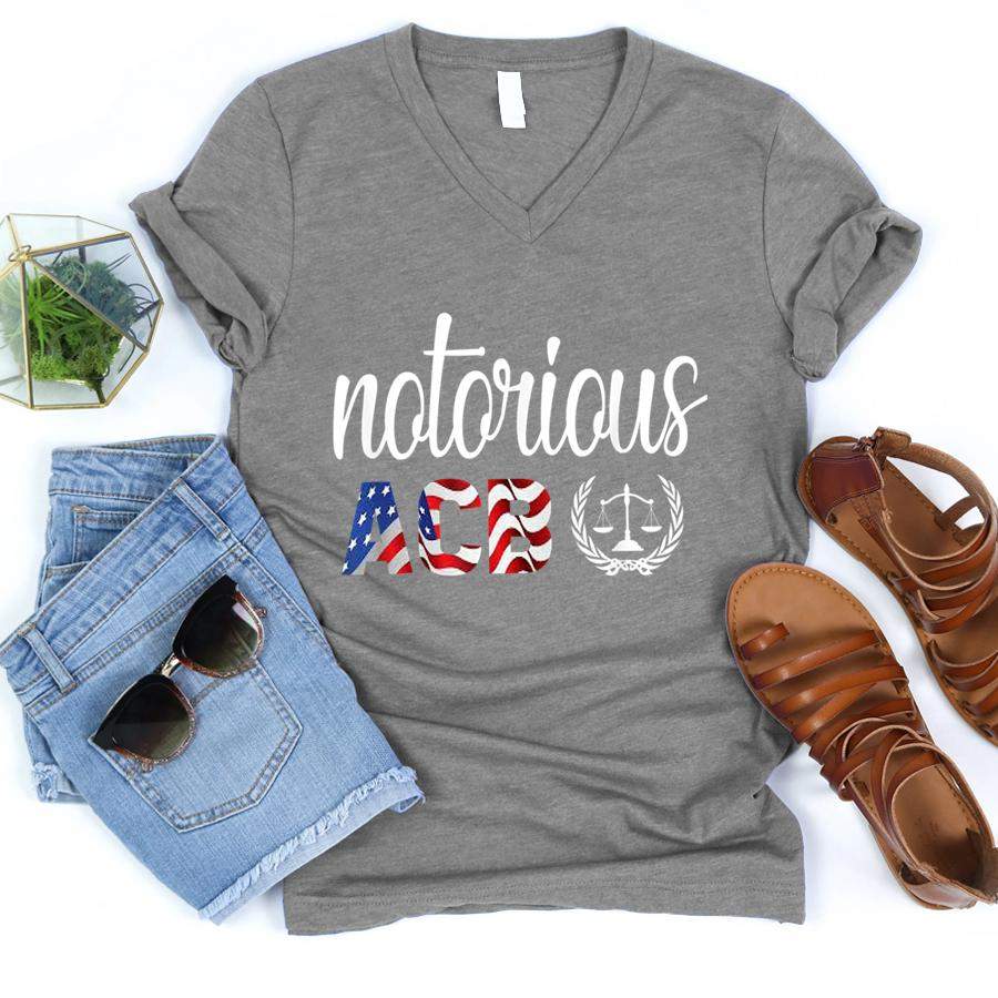 Notorious ACB Scotus 2020 Tee Vintage us Vlag  V-Neck