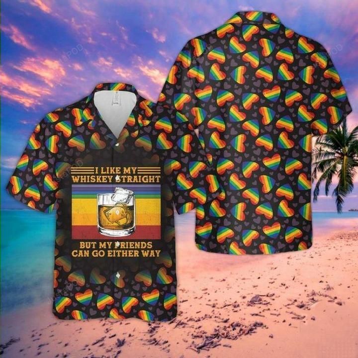 Whiskey Rainbow Heart Hawaiian Shirt | Unisex | Adult | Hw4271