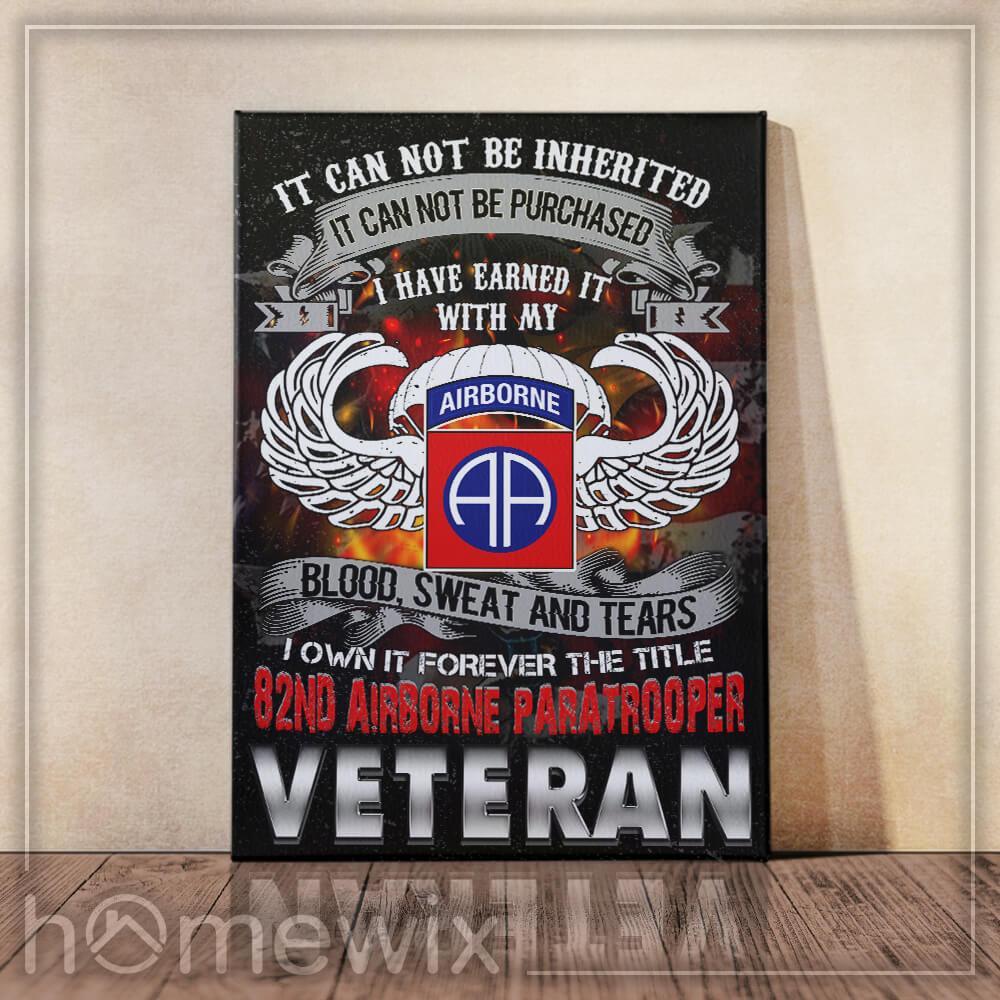 82Nd Airborne Paratrooper Veteran Canvas And Poster Wall Art | Wall Decor