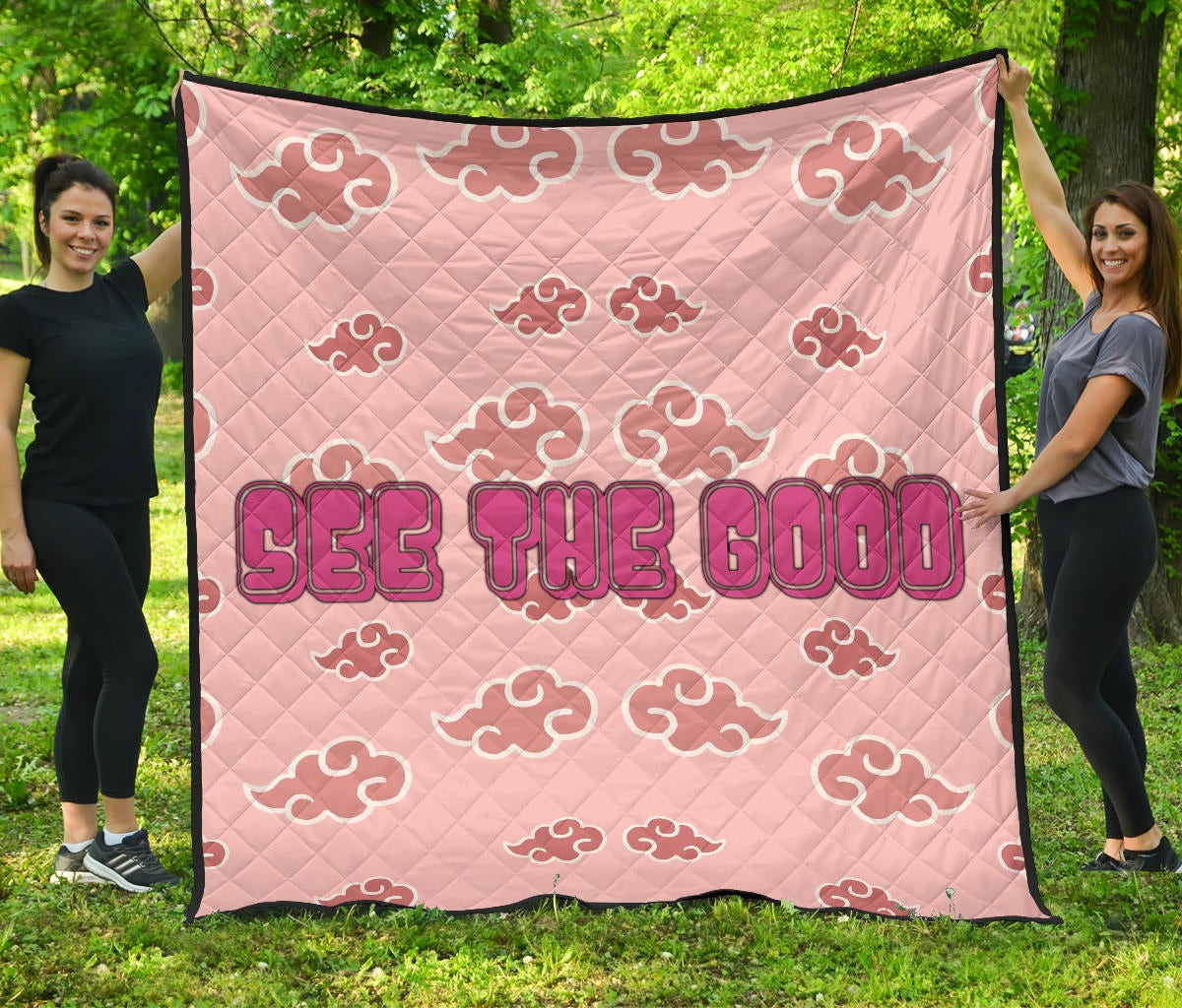 See The Good Akatsuki Pink Cloud Patterns Premium Quilt Blanket