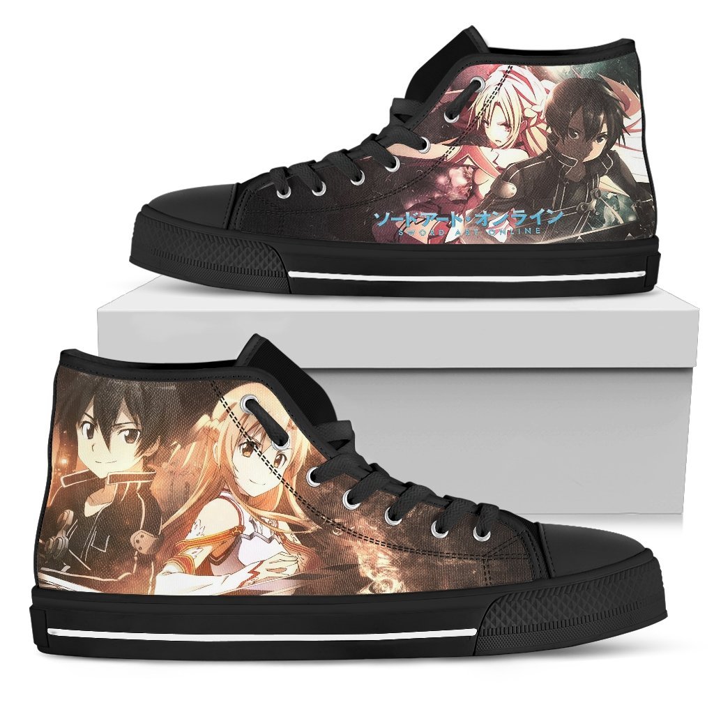 Sword Art Online Kirito And Asuna High Top Canvas High