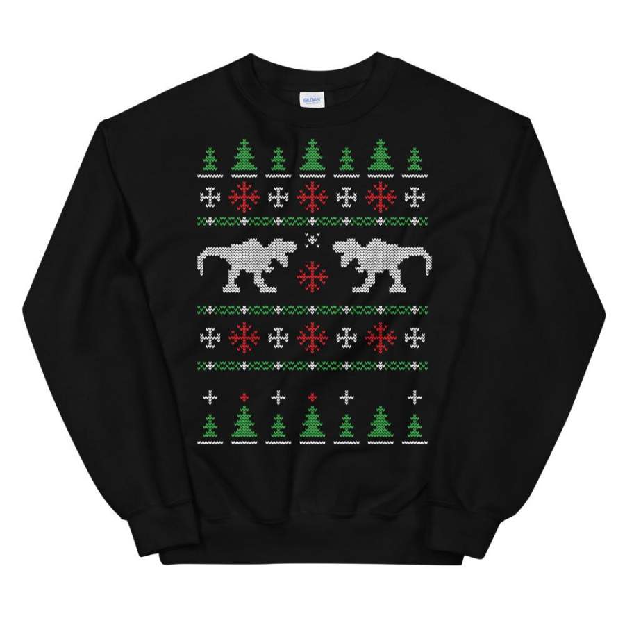 Trex Dinosaur Transparent For Christmas Ugly Sweater Design Unisex Sweatshirt