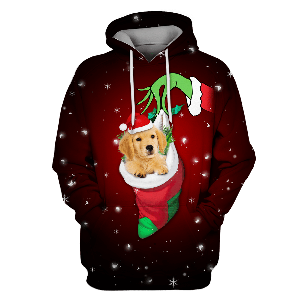 Golden Retriever Merry Christmas Custom T-Shirt – Hoodies Apparel