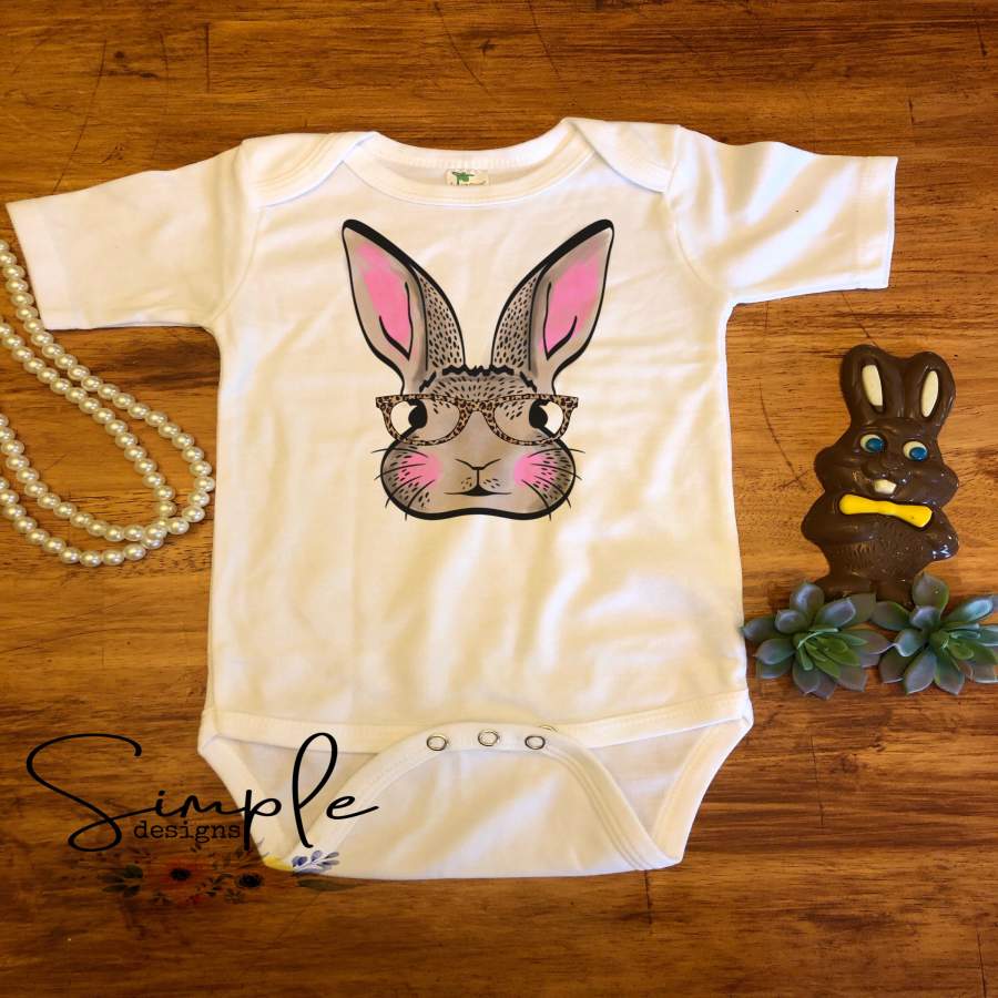 Cutesy Bunny With Glasses Easter Custom Easter Shirts, Adult, Kids, Youth