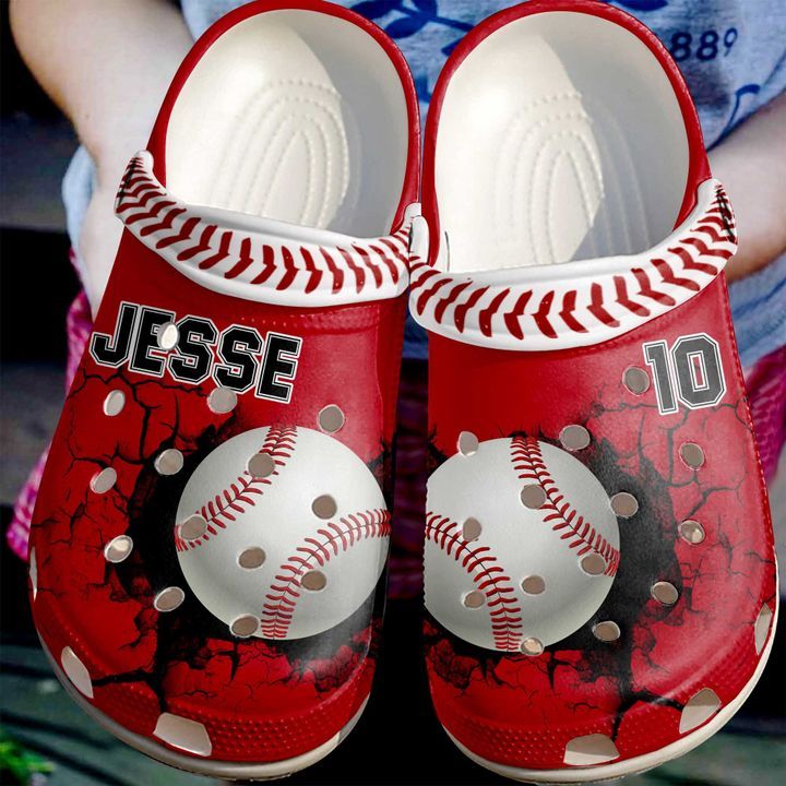 Baseball Personalized Crack Wall Sku 146 Clogs Clogband Clog Comfortable For Mens Womens Classic Clog Water Shoes